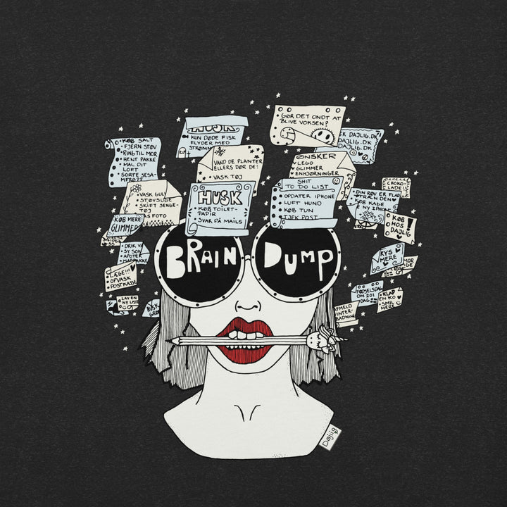 ADHD Brain Dump, Unisex t-shirt fra Bella+Canvas - t-shirt - Black Heather - Dajlig.dk