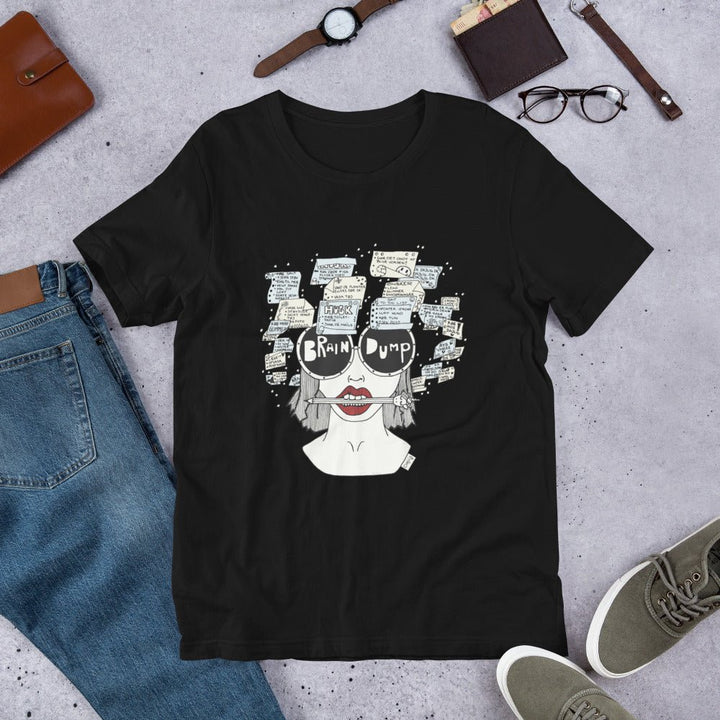 ADHD Brain Dump, Unisex t-shirt fra Bella+Canvas - t-shirt - Black - Dajlig.dk