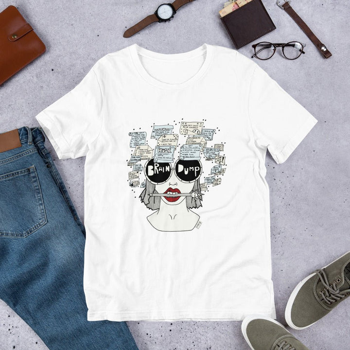 ADHD Brain Dump, Unisex t-shirt fra Bella+Canvas - t-shirt - White - Dajlig.dk