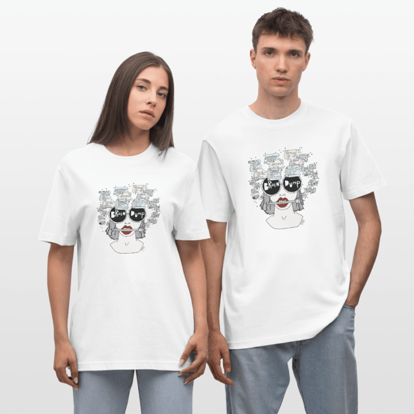 ADHD Brain Dump Unisex T-shirt - Stanley/Stella Relaxed Fit økologisk unisex - T-shirt Sparker - hvid - Dajlig