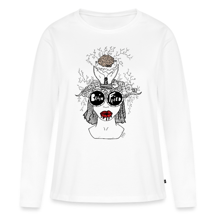 ADHD Brain Fried - Dame langærmet trøje - Dame premium T-shirt med lange ærmer - hvid - Dajlig