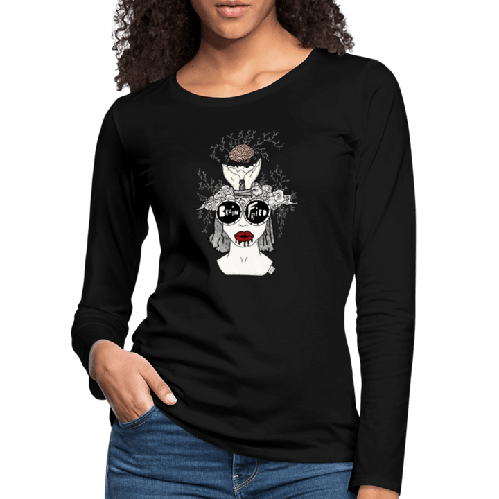 ADHD Brain Fried - Dame langærmet trøje - Dame premium T-shirt med lange ærmer - sort - Dajlig