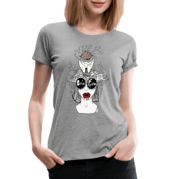 ADHD Brain Fried Dame T-shirt - Dame premium T-shirt - grå meleret - Dajlig