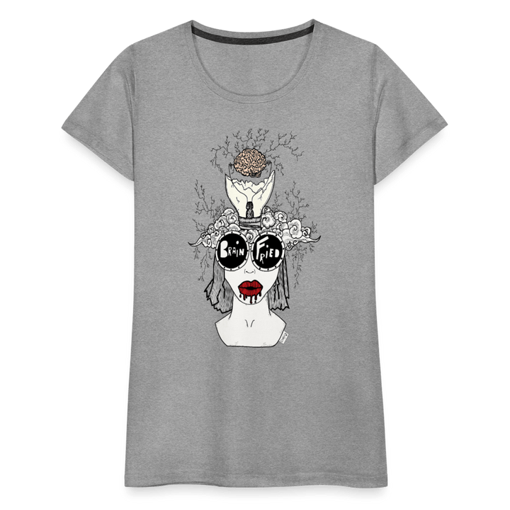 ADHD Brain Fried Dame T-shirt - Dame premium T-shirt - grå meleret - Dajlig