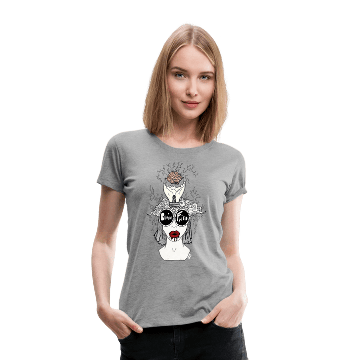 ADHD Brain Fried Dame T-shirt - Dame premium T-shirt - grå meleret - Dajlig
