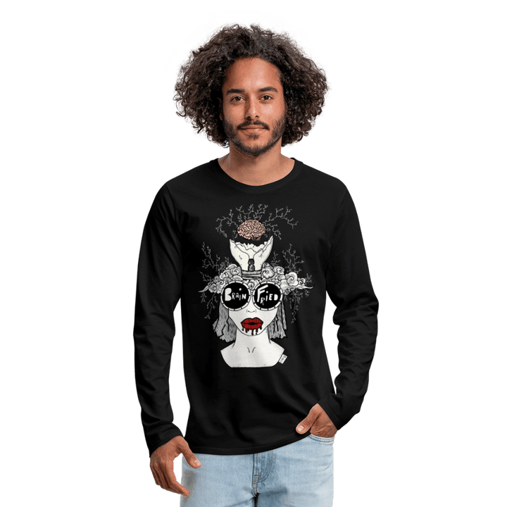 ADHD Brain Fried - Herre Trøje - Herre premium T-shirt med lange ærmer - charcoal - Dajlig