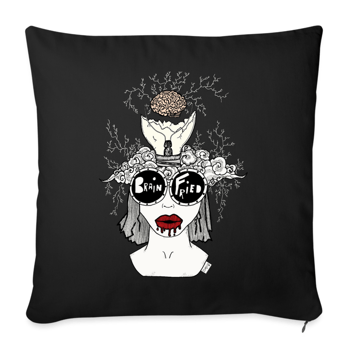 ADHD Brain Fried - Sofapude - Sofapude med fyld 44 x 44 cm - sort - Dajlig