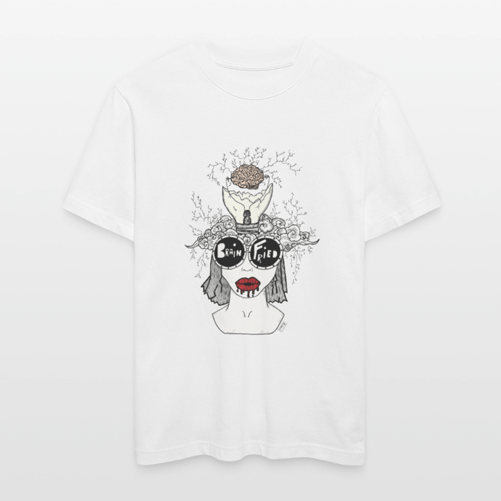 ADHD Brain Fried Unisex T-shirt - Stanley/Stella Relaxed Fit økologisk unisex - T-shirt Sparker - hvid - Dajlig