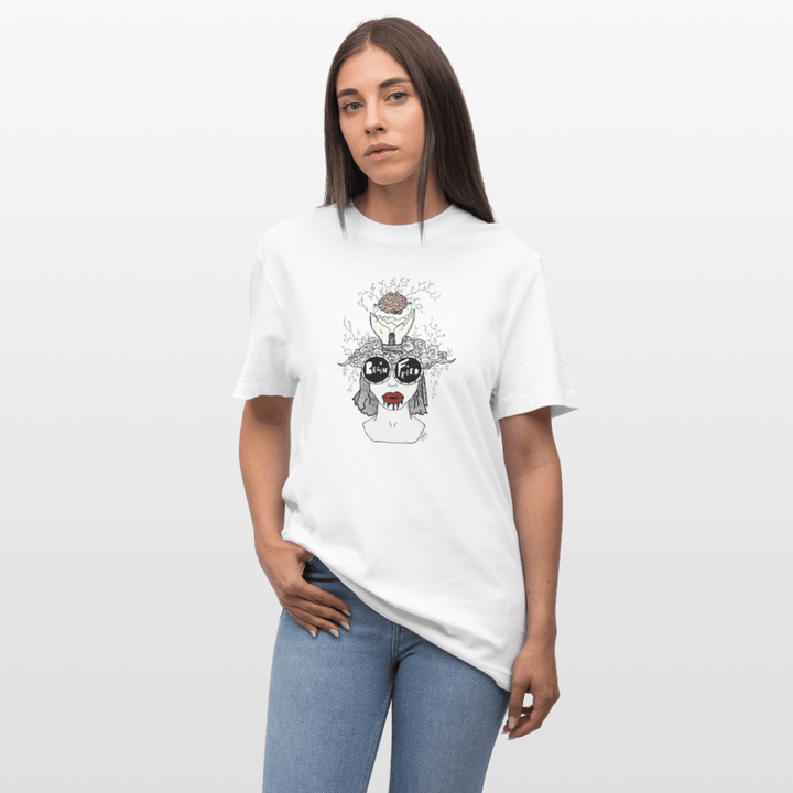 ADHD Brain Fried Unisex T-shirt - Stanley/Stella Relaxed Fit økologisk unisex - T-shirt Sparker - hvid - Dajlig