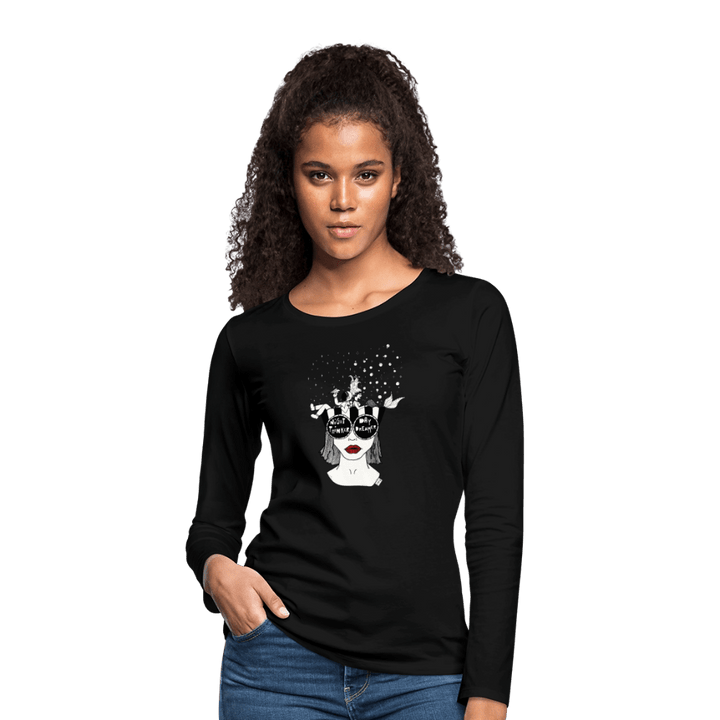 ADHD Day Dreamer, Night Thinker - Dame langærmet trøje - Dame premium T-shirt med lange ærmer - hvid - Dajlig