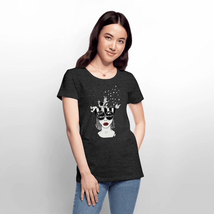 ADHD Day Dreamer, Night Thinker Dame T-shirt - Dame premium T-shirt - antracit meleret - Dajlig