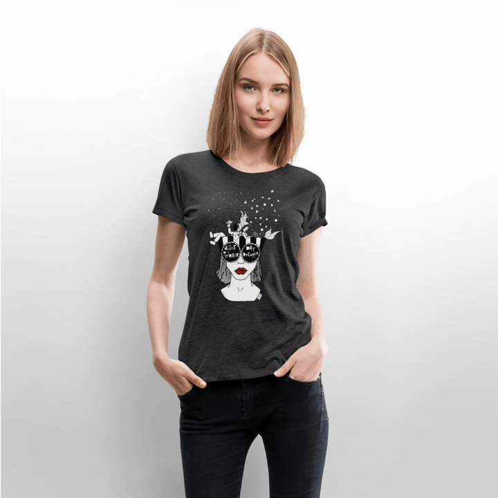 ADHD Day Dreamer, Night Thinker Dame T-shirt - Dame premium T-shirt - antracit meleret - Dajlig