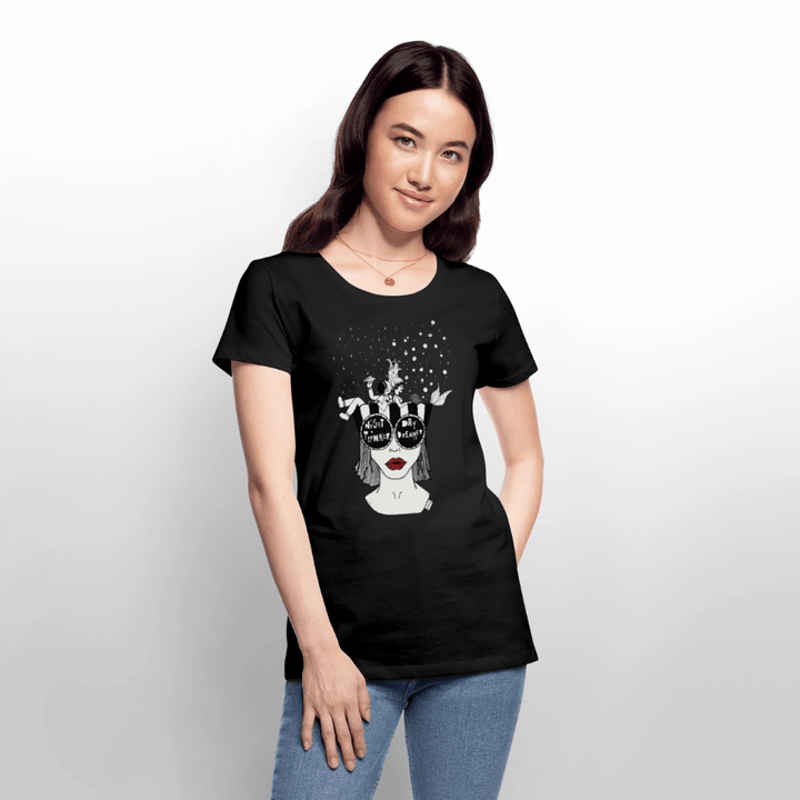 ADHD Day Dreamer, Night Thinker Dame T-shirt - Dame premium T-shirt - sort - Dajlig