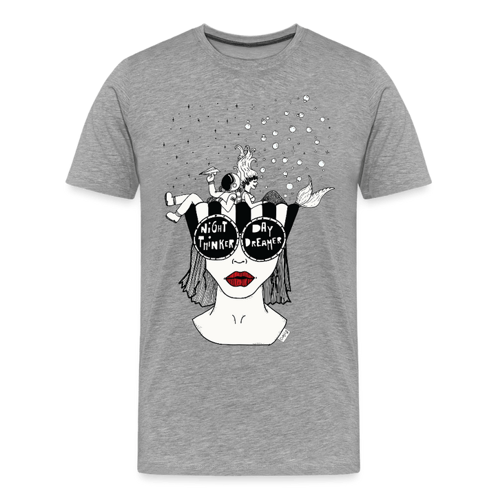 ADHD Day Dreamer, Night Thinker Herre T-shirt - Herre premium T-shirt - grå meleret - Dajlig