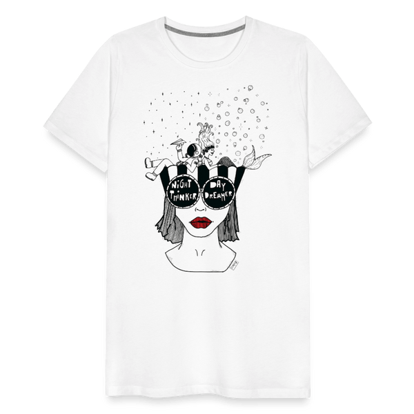 ADHD Day Dreamer, Night Thinker Herre T-shirt - Herre premium T-shirt - hvid - Dajlig