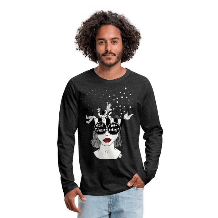 ADHD Day Dreamer, Night Thinker - Herre Trøje - Herre premium T-shirt med lange ærmer - hvid - Dajlig