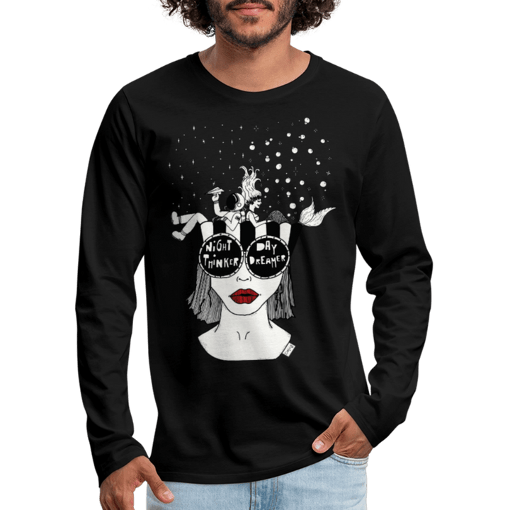 ADHD Day Dreamer, Night Thinker - Herre Trøje - Herre premium T-shirt med lange ærmer - hvid - Dajlig