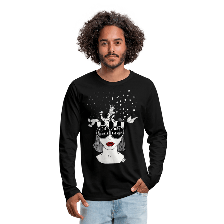 ADHD Day Dreamer, Night Thinker - Herre Trøje - Herre premium T-shirt med lange ærmer - hvid - Dajlig