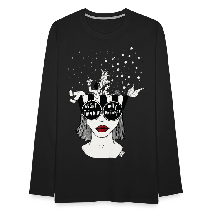ADHD Day Dreamer, Night Thinker - Herre Trøje - Herre premium T-shirt med lange ærmer - sort - Dajlig