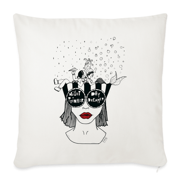 ADHD Day Dreamer, Night Thinker - Sofapude - Sofapude med fyld 44 x 44 cm - naturhvid - Dajlig