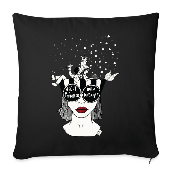 ADHD Day Dreamer, Night Thinker - Sofapude - Sofapude med fyld 44 x 44 cm - sort - Dajlig