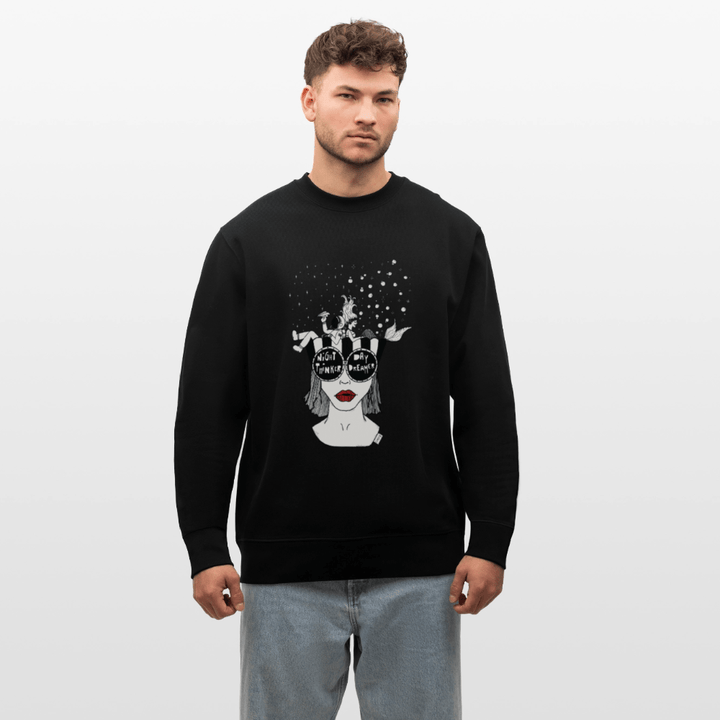 ADHD Day Dreamer, Night Thinker - Unisex Sweatshirt - Stanley/Stella økologisk unisex - sweatshirt CHANGER - sort - Dajlig