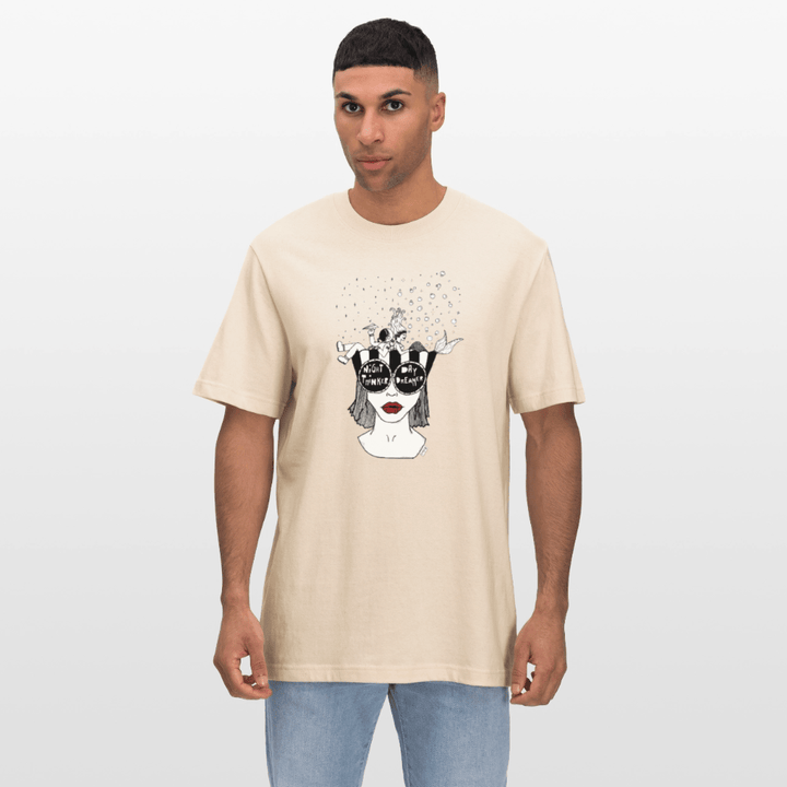 ADHD Day Dreamer, Night Thinker Unisex T-shirt - Stanley/Stella Relaxed Fit økologisk unisex - T-shirt Sparker - grå meleret - Dajlig
