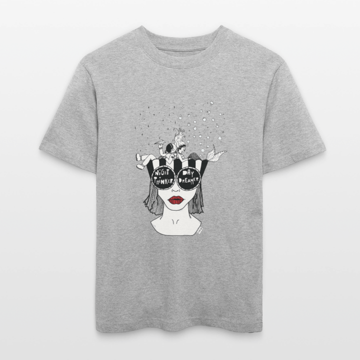 ADHD Day Dreamer, Night Thinker Unisex T-shirt - Stanley/Stella Relaxed Fit økologisk unisex - T-shirt Sparker - grå meleret - Dajlig