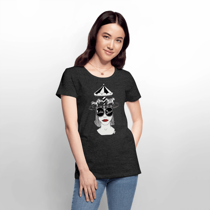 ADHD Freak Show Dame T-shirt - Dame premium T-shirt - antracit meleret - Dajlig