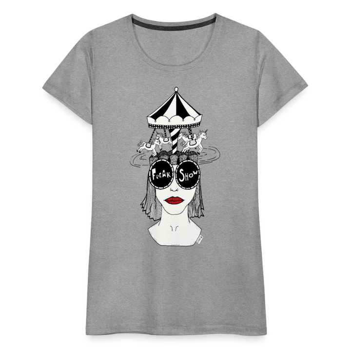 ADHD Freak Show Dame T-shirt - Dame premium T-shirt - grå meleret - Dajlig
