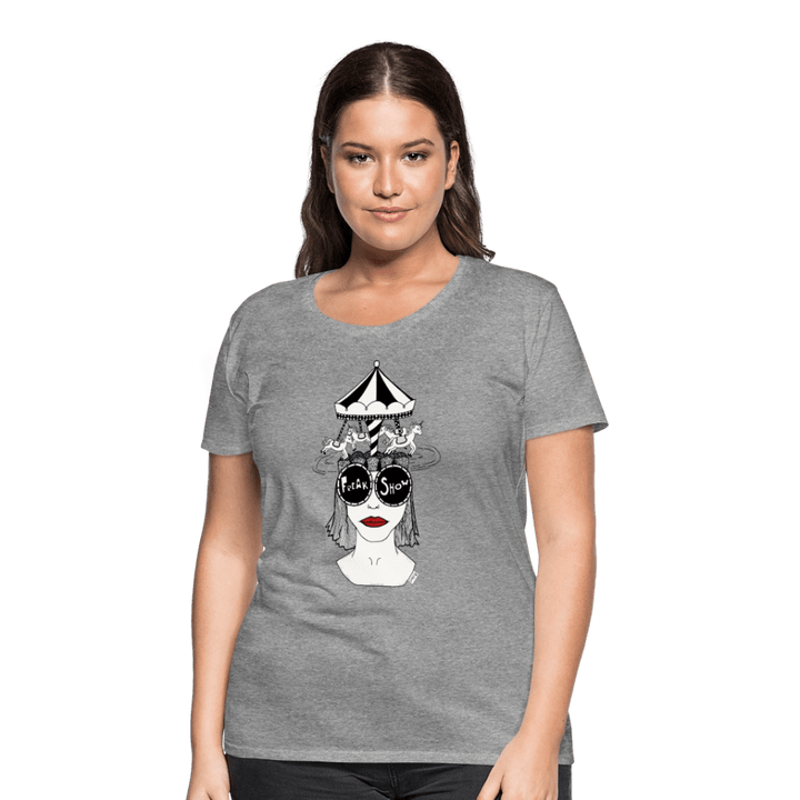 ADHD Freak Show Dame T-shirt - Dame premium T-shirt - grå meleret - Dajlig