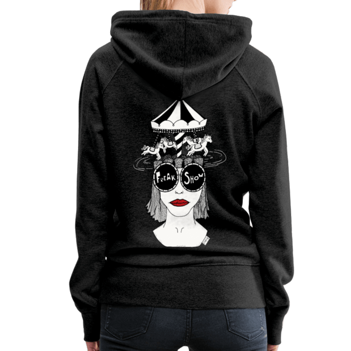 ADHD Freak Show - Eksklusiv Dame hættetrøje - Dame Premium hættetrøje - charcoal - Dajlig