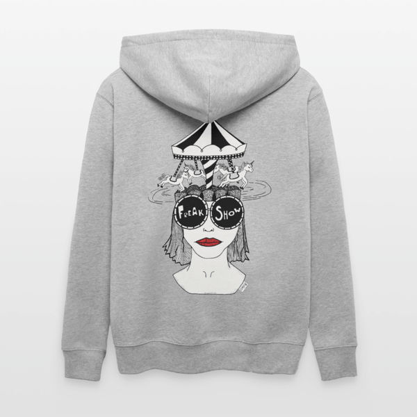 ADHD Freak Show - Kraftig Unisex hættetrøje m. lynlås - Stanley/Stella økologisk unisex - hættejakke CULTIVATOR - grå meleret - Dajlig