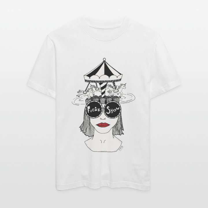 ADHD Freak Show Unisex T-shirt - Stanley/Stella Relaxed Fit økologisk unisex - T-shirt Sparker - hvid - Dajlig