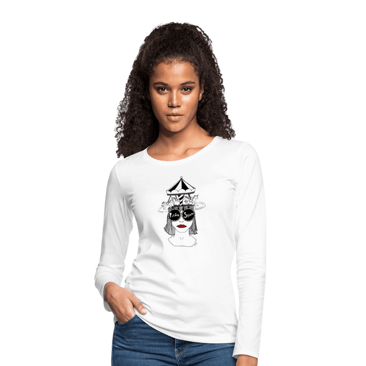 ADHD Freakshow - Dame langærmet trøje - Dame premium T-shirt med lange ærmer - hvid - Dajlig
