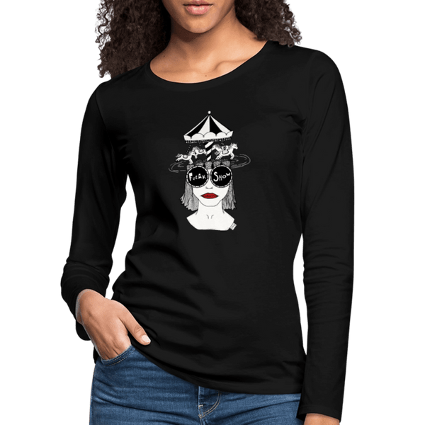 ADHD Freakshow - Dame langærmet trøje - Dame premium T-shirt med lange ærmer - sort - Dajlig