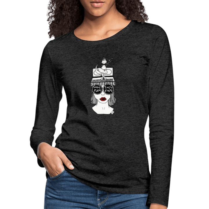 ADHD Hokus Pokus - Dame langærmet trøje - Dame premium T-shirt med lange ærmer - charcoal - Dajlig