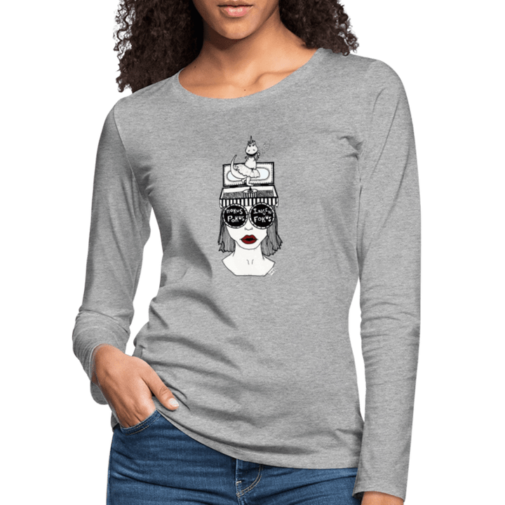 ADHD Hokus Pokus - Dame langærmet trøje - Dame premium T-shirt med lange ærmer - grå meleret - Dajlig