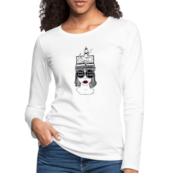 ADHD Hokus Pokus - Dame langærmet trøje - Dame premium T-shirt med lange ærmer - hvid - Dajlig
