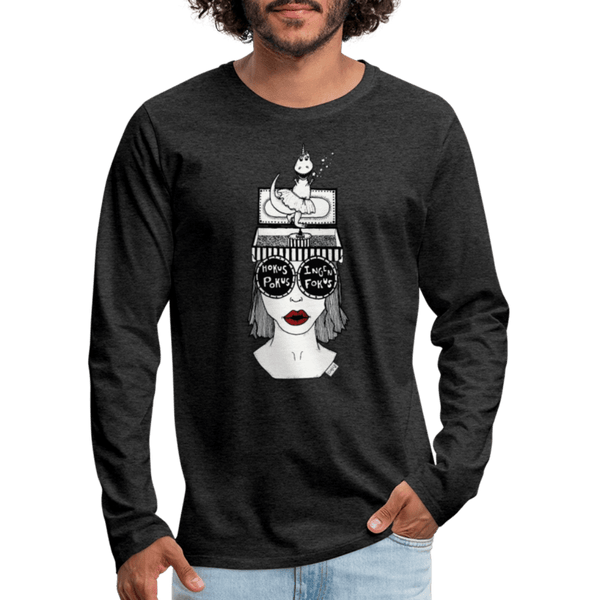 ADHD Hokus Pokus - Herre langærmet trøje - Premium langærmet Herre - T-shirt - charcoal - Dajlig