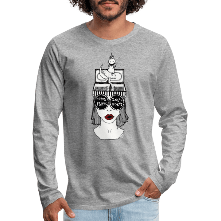 ADHD Hokus Pokus - Herre langærmet trøje - Premium langærmet Herre - T-shirt - grå meleret - Dajlig