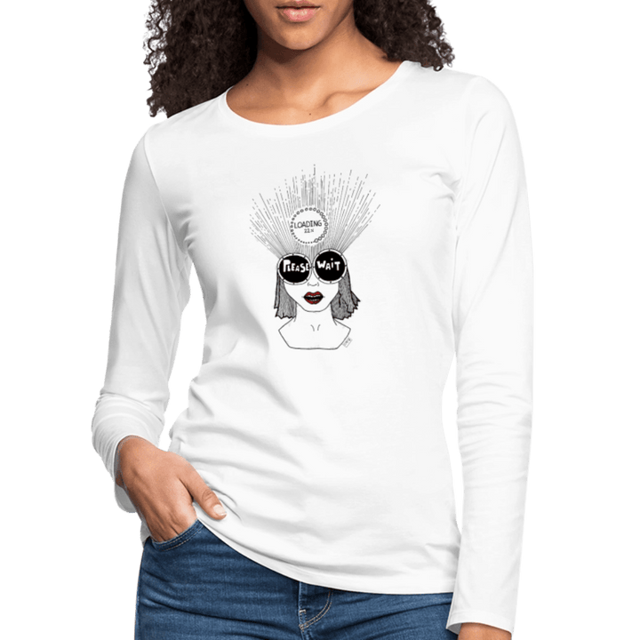 ADHD Loading - Dame langærmet trøje - Dame premium T-shirt med lange ærmer - hvid - Dajlig