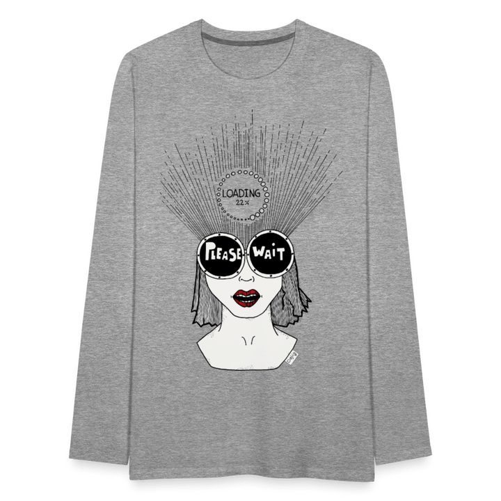 ADHD Loading - Herre Trøje - Herre premium T-shirt med lange ærmer - grå meleret - Dajlig