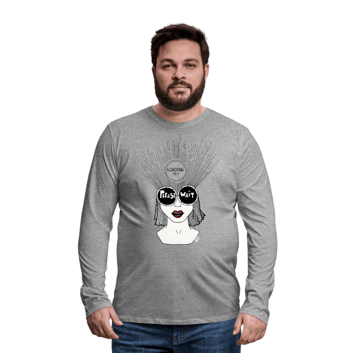 ADHD Loading - Herre Trøje - Herre premium T-shirt med lange ærmer - grå meleret - Dajlig