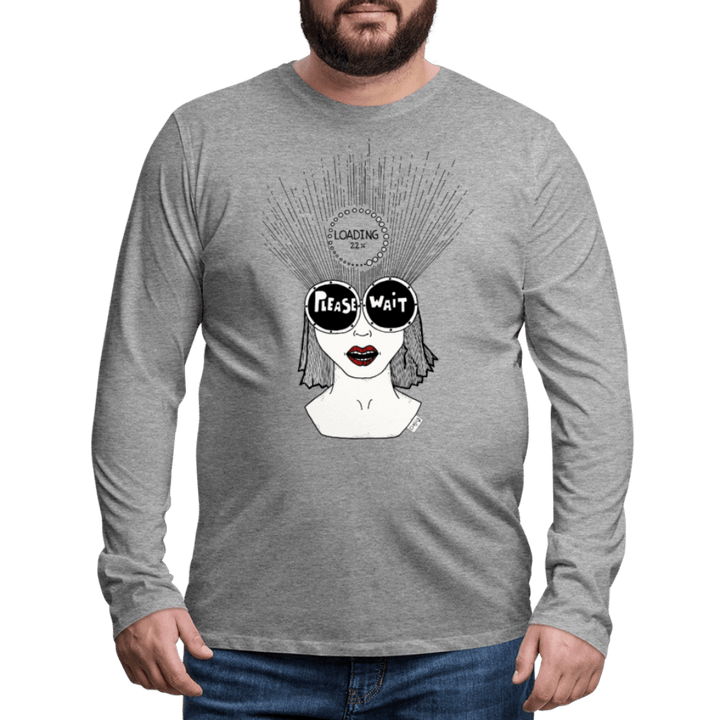ADHD Loading - Herre Trøje - Herre premium T-shirt med lange ærmer - grå meleret - Dajlig