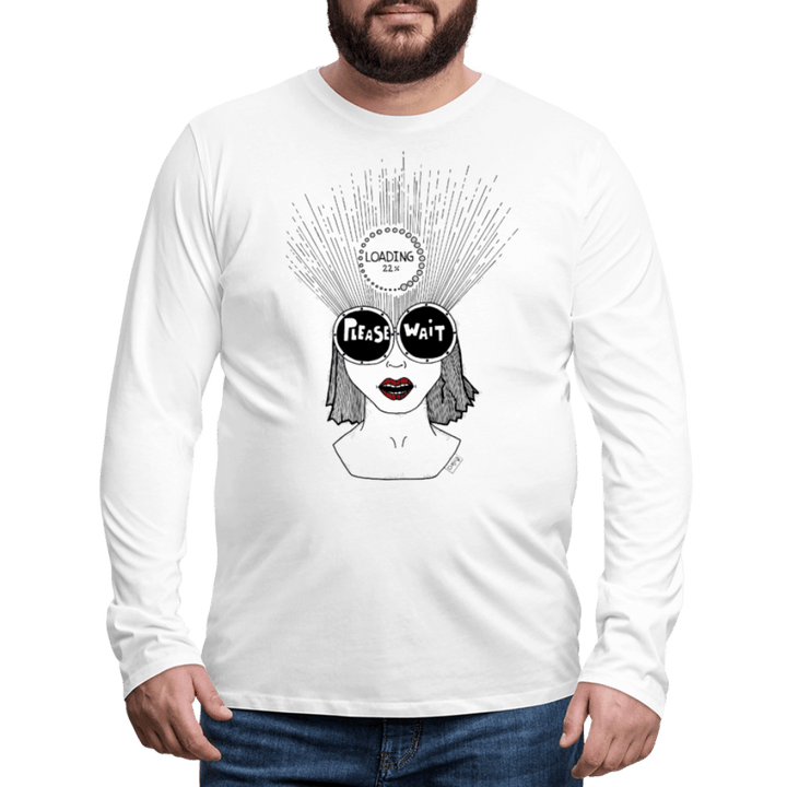 ADHD Loading - Herre Trøje - Herre premium T-shirt med lange ærmer - hvid - Dajlig