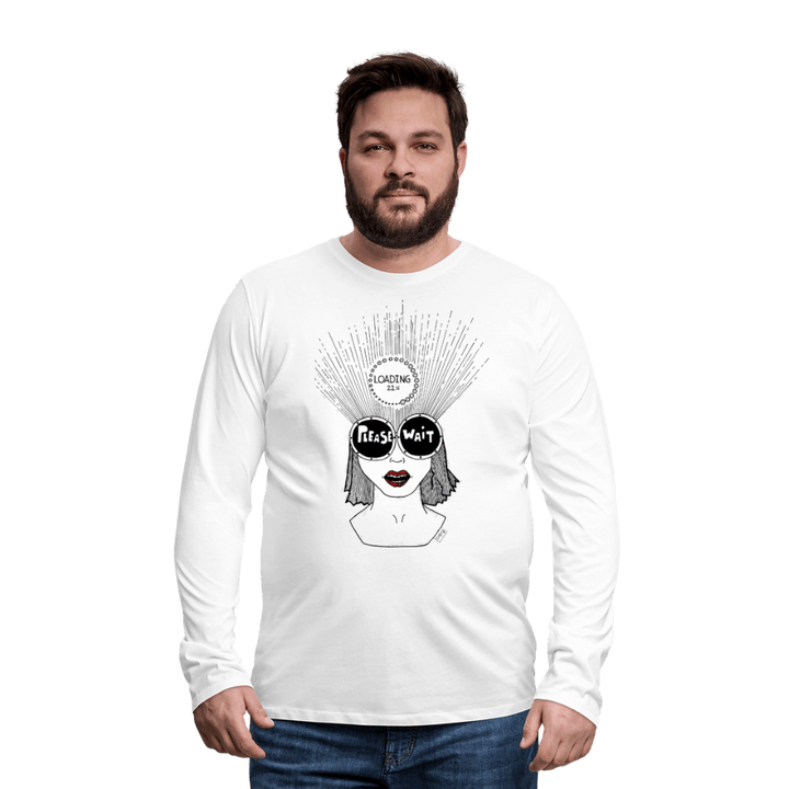 ADHD Loading - Herre Trøje - Herre premium T-shirt med lange ærmer - hvid - Dajlig