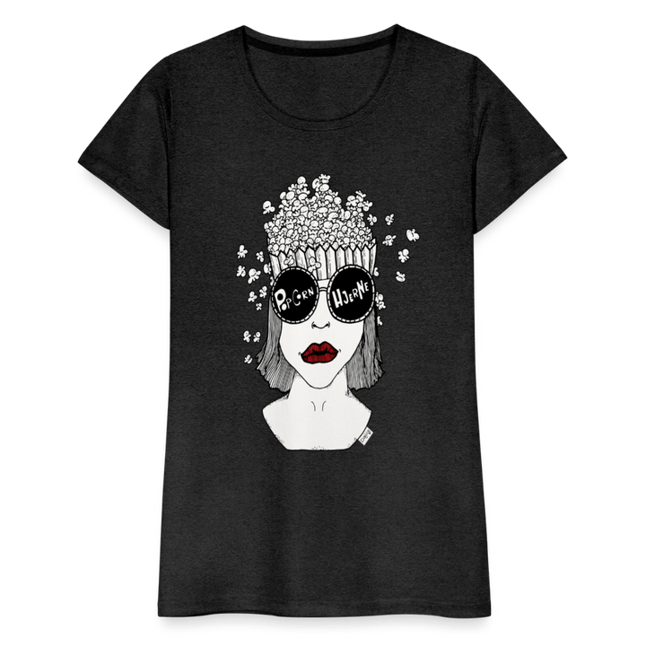 ADHD Popcorn Hjerne Dame T-shirt - Dame premium T-shirt - charcoal - Dajlig