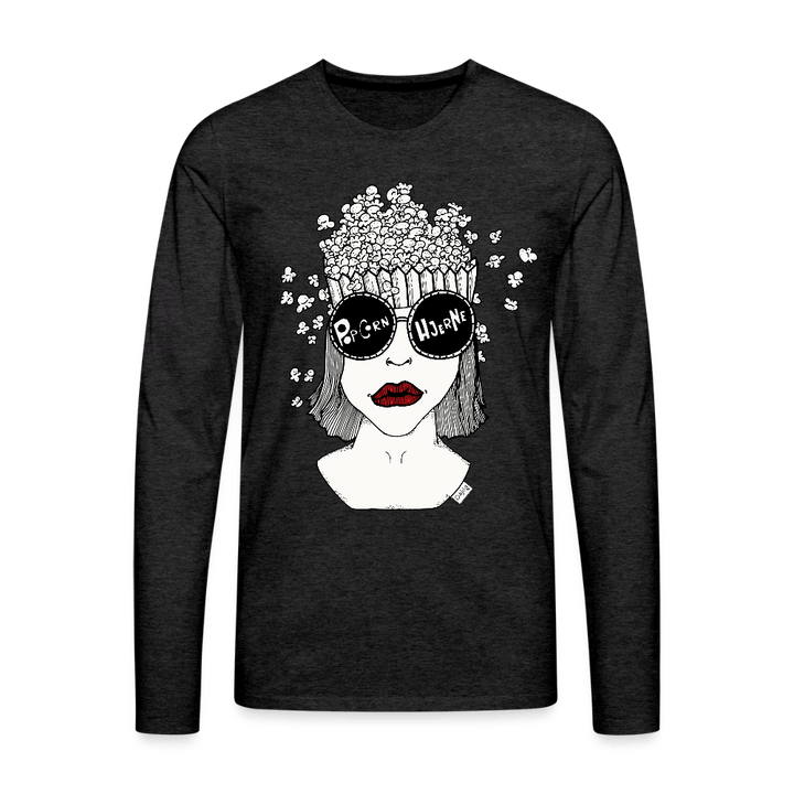 ADHD Popcorn Hjerne - Herre langærmet trøje - Premium langærmet Herre - T-shirt - charcoal - Dajlig