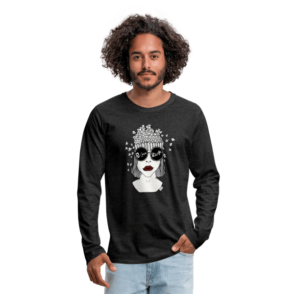 ADHD Popcorn Hjerne - Herre langærmet trøje - Premium langærmet Herre - T-shirt - charcoal - Dajlig